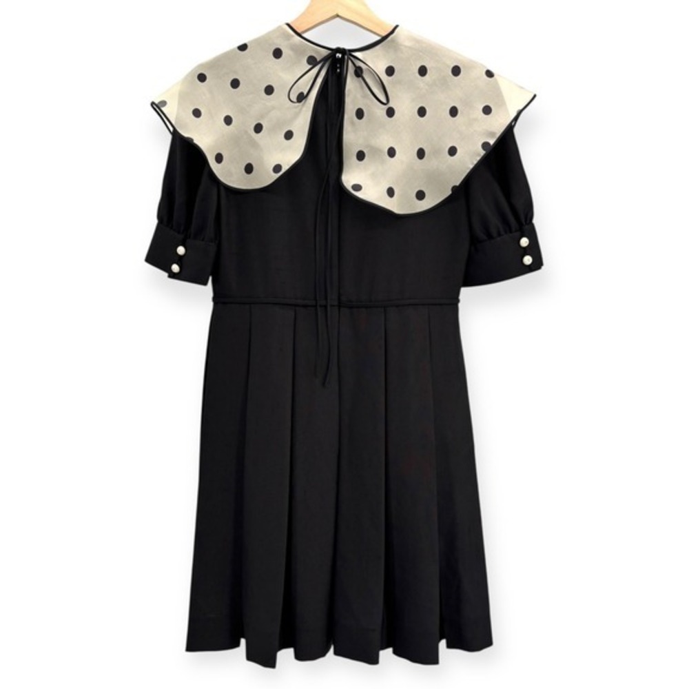 Valentino‎ Garavani Polka Dot Collar Silk Mini Dress $5,400 - Size IT 38 / US 2 - Picture 7 of 16